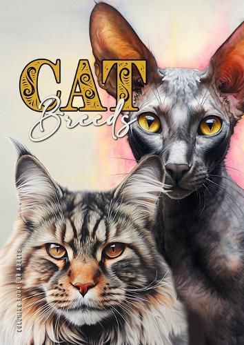 Cover image for Cat Breeds Coloring Book for Adults