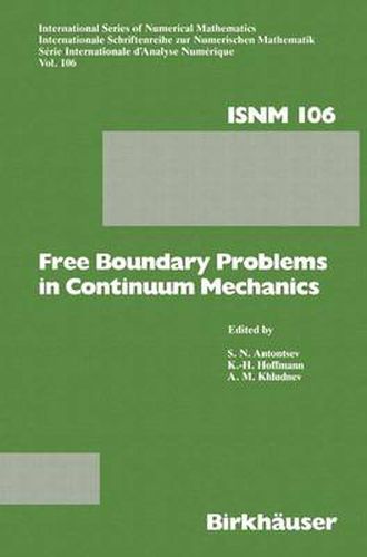 Cover image for Free Boundary Problems in Continuum Mechanics: International Conference on Free Boundary Problems in Continuum Mechanics, Novosibirsk, July 15-19,1991