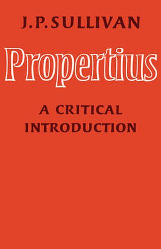 Cover image for Propertius: A Critical Introduction