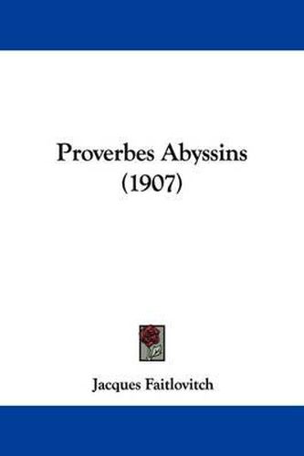 Cover image for Proverbes Abyssins (1907)