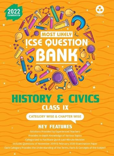 Cover image for Most Likely Question Bank for History & Civics: Icse Class 9 for 2022 Examination