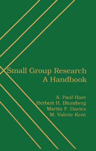 Cover image for Small Group Research: A Handbook