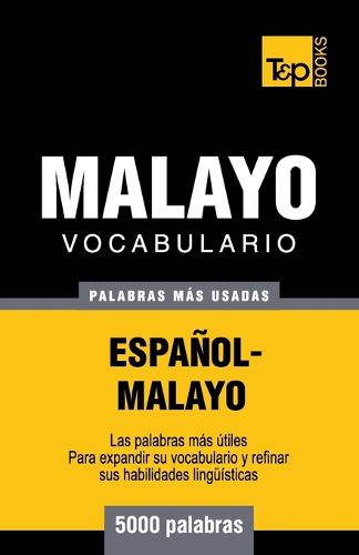 Cover image for Vocabulario espanol-malayo - 5000 palabras mas usadas