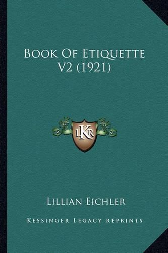 Cover image for Book of Etiquette V2 (1921)