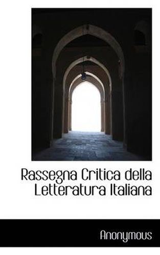 Cover image for Rassegna Critica Della Letteratura Italiana