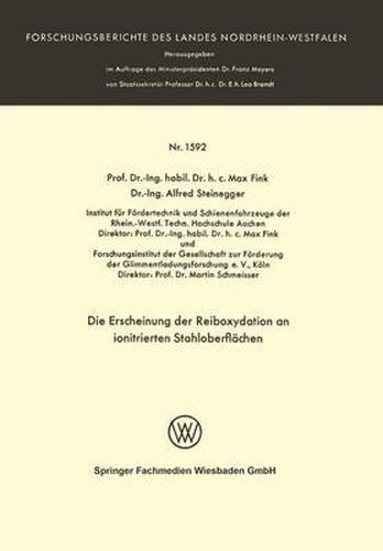 Die Erscheinung Der Reiboxydation an Ionitrierten Stahloberflachen