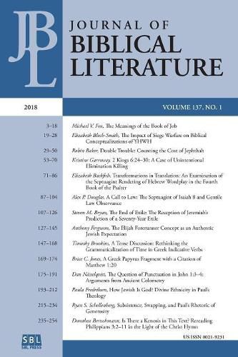 Journal of Biblical Literature 137.1 (2018)