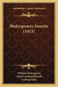 Cover image for Shakespeares Sonette (1913)