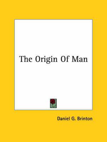Cover image for The Origin of Man