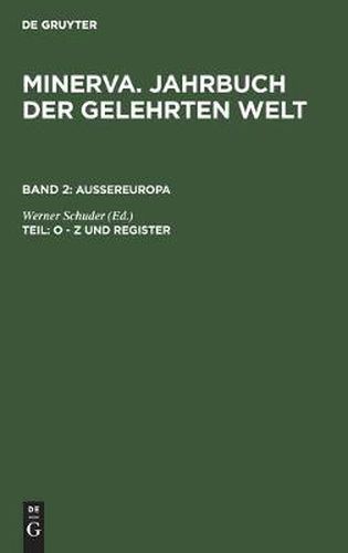 Cover image for O - Z Und Register