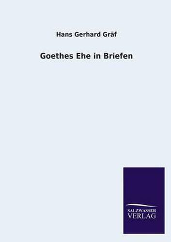 Cover image for Goethes Ehe in Briefen