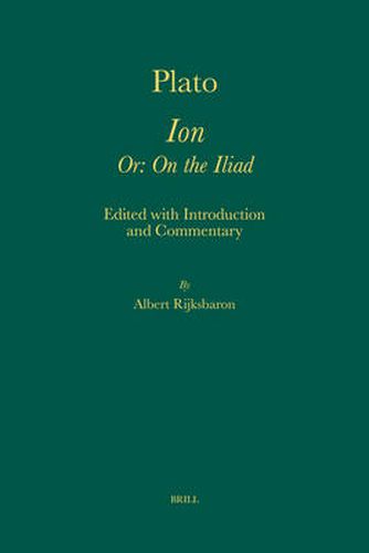 Cover image for Plato. Ion Or: On the Iliad