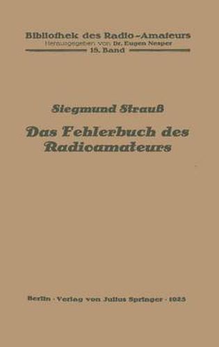 Cover image for Das Fehlerbuch Des Radioamateurs