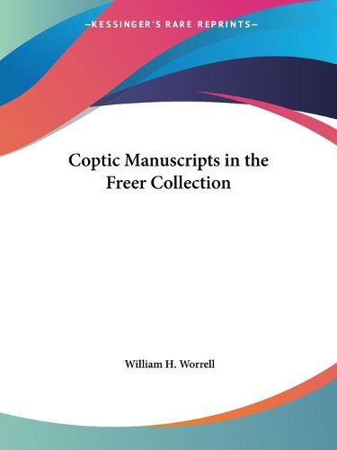 Cover image for Coptic Manuscripts in the Freer Collection (1923)