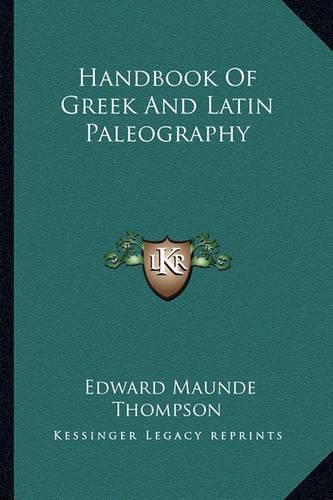 Cover image for Handbook of Greek and Latin Paleography