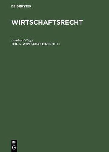 Cover image for Wirtschaftsrecht III