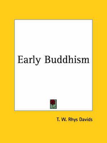 Cover image for Early Buddhism (1908)