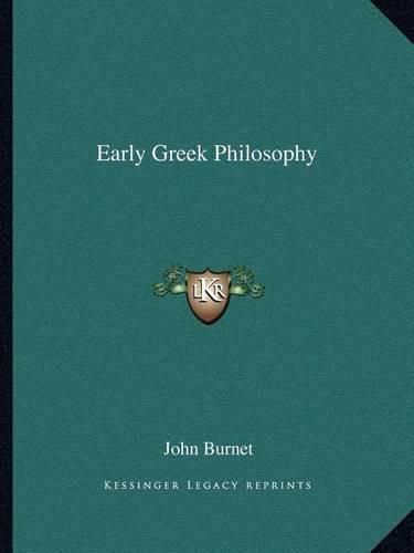 Cover image for Early Greek Philosophy