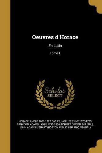 Cover image for Oeuvres d'Horace