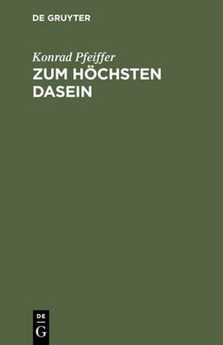 Cover image for Zum hoechsten Dasein