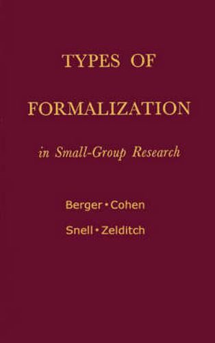 Types of Formalization in Small-Group Research