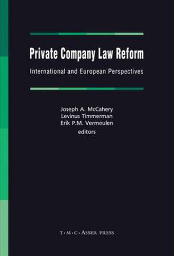 Cover image for Private Company Law Reform: International and European Perspectives