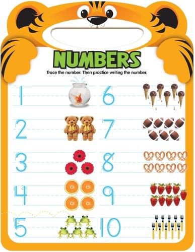 Numbers 1-15: Shaped Write and Erase Board