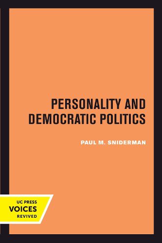 Cover image for Personality and Democratic Politics