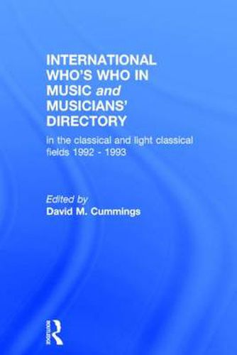 Cover image for Intl Whos Who Music&Ency Ed13