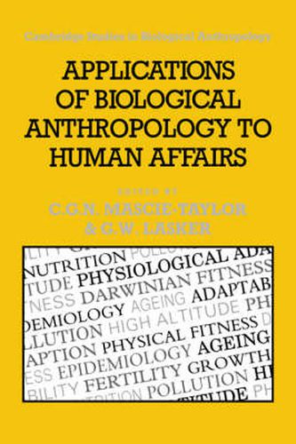 Cover image for Applications of Biological Anthropology to Human Affairs