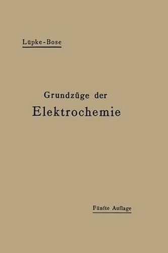 Cover image for Grundzuge Der Elektrochemie Auf Experimenteller Basis