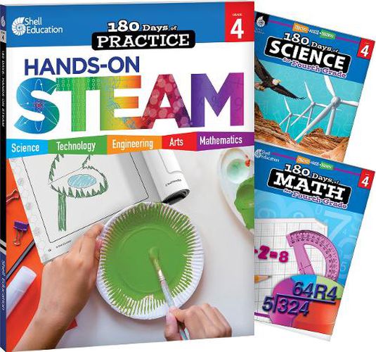 Cover image for 180 Days (TM): STEAM, Science, & Math Grade 4: 3-Book Set