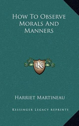 Cover image for How to Observe Morals and Manners