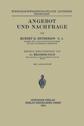 Cover image for Angebot Und Nachfrage