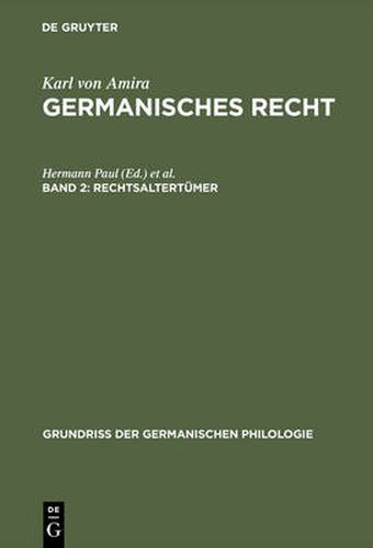 Cover image for Germanisches Recht, Band 2, Rechtsaltertumer