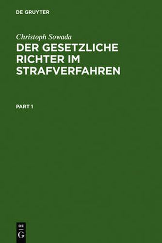 Cover image for Der Gesetzliche Richter Im Strafverfahren