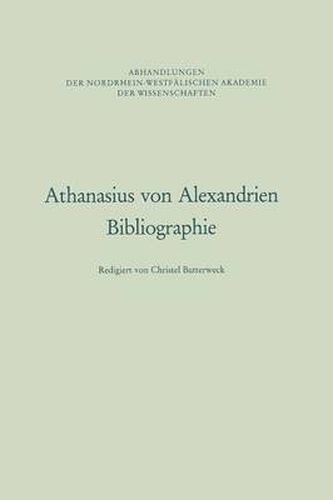 Cover image for Athanasius Von Alexandrien: Bibliographie