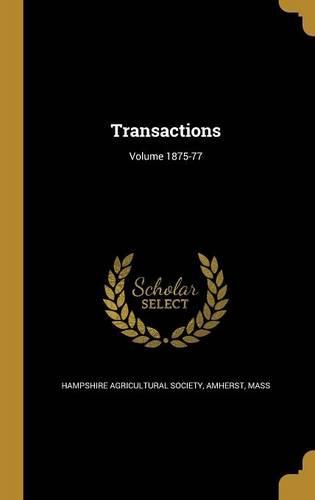 Cover image for Transactions; Volume 1875-77