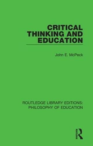 Cover image for Critical Thinking and Education