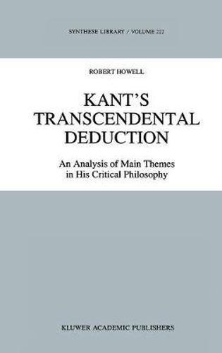 Cover image for Kant's Transcendental Deduction: An Analysis of Main Themes in His Critical Philosophy