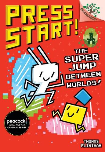 Cover image for The Super Jump Between Worlds!: A Branches Book (Press Start! #17)