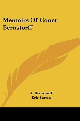 Cover image for Memoirs of Count Bernstorff