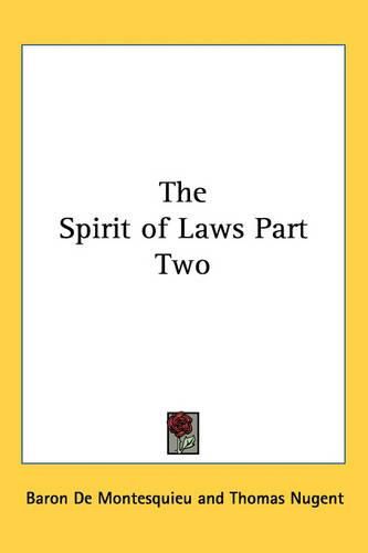 Cover image for The Spirit of Laws Part Two