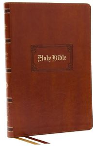 Cover image for KJV Bible, Giant Print Thinline Bible, Vintage Series, Leathersoft, Tan, Red Letter, Thumb Indexed, Comfort Print: King James Version