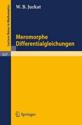 Cover image for Meromorphe Differentialgleichungen