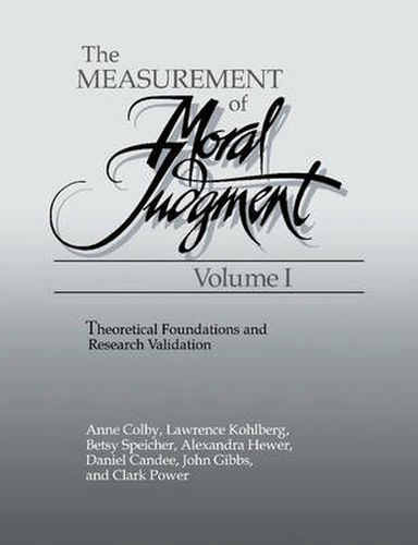 Cover image for The Measurement of Moral Judgment 2 Volume Set