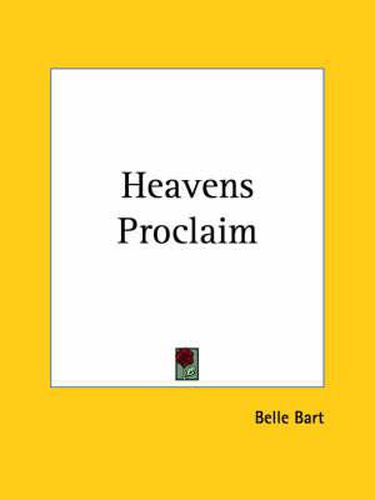 Cover image for Heavens Proclaim (1928)