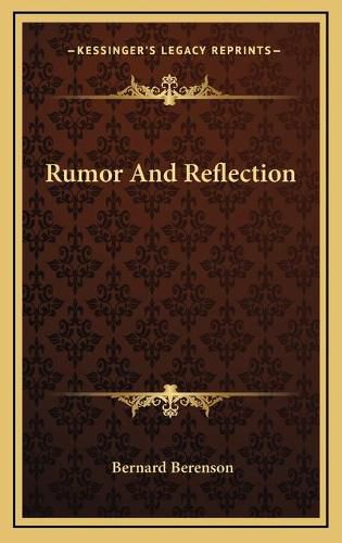 Cover image for Rumor and Reflection