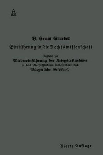 Cover image for Einfuhrung in die Rechtswissenschaft: Eine juristische Enzyklopadie und Methodologie