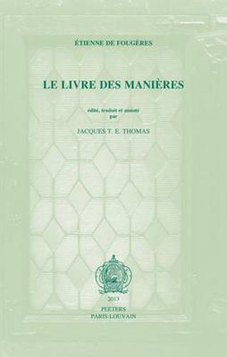 Cover image for Etienne De Fougeres, Le Livre Des Manieres